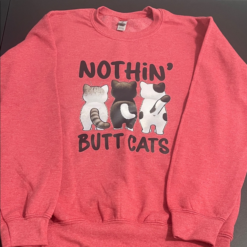 Gildan Red Cat Graphic Sweatshirt